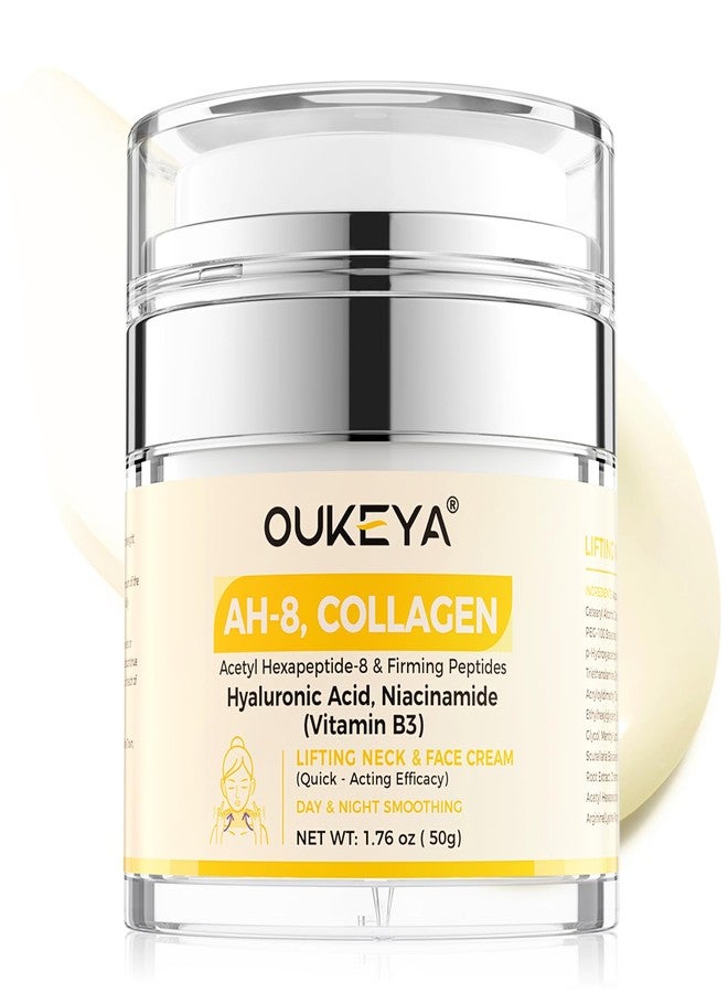 OUKEYA Collagen Neck Creams for Tightening and Firming, Face Moisturizer, Hydrating Anti-Aging Face Moisturizer for Firming Sagging Skin, Smoothing Fine Lines on Neck & Décolletage & Face - Image 1