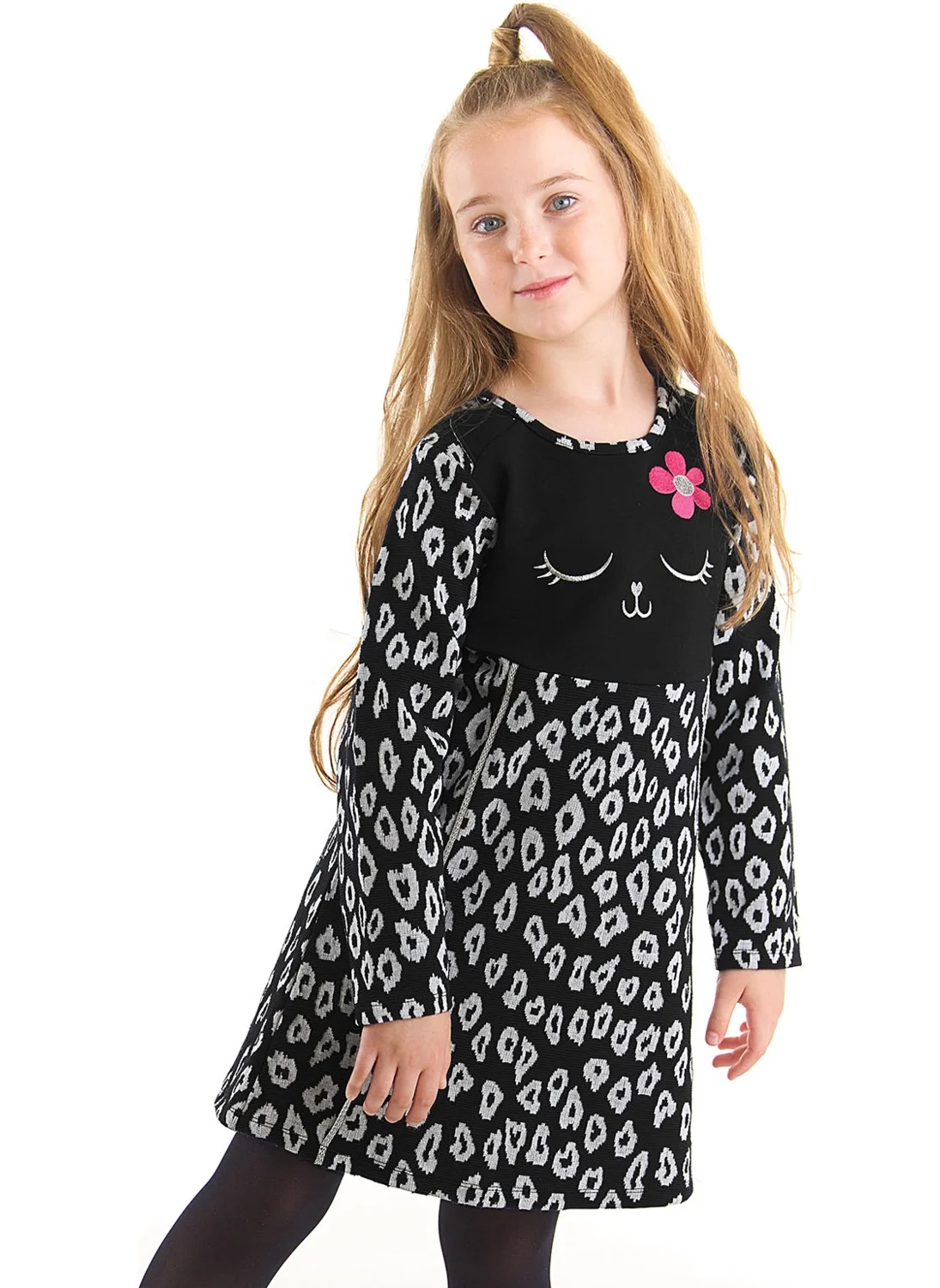 Denokids Floral Cat Girl Dress