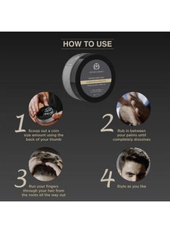The Man Company Brawn Extra Stronghold Hair Styling Pomade Wax for Men | Stylish Matte Finish with Volume | Non Sticky - 50gm  - Image 5