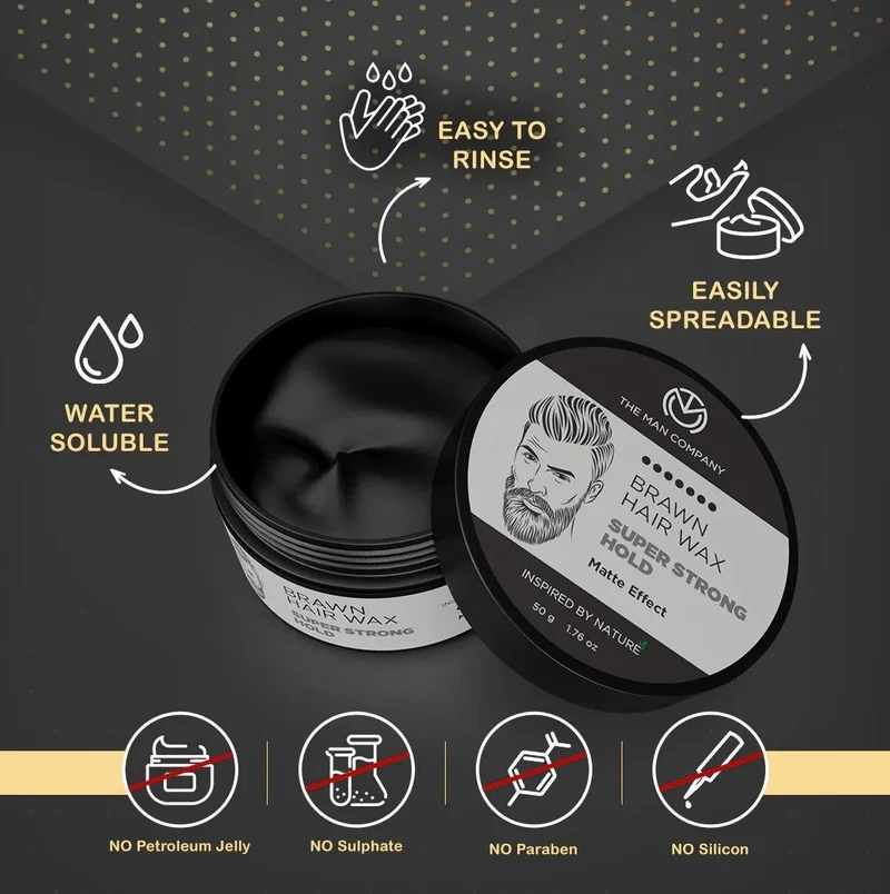 The Man Company  Extra Stronghold Hair Styling Pomade Wax for Men | Best Price UAE