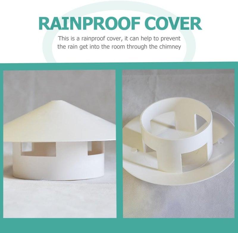 LALAFINA Roof Vent Cap and Chimney Rainproof Cover PVC Ventilation Mushroom Rain Cap for Outdoor Drainage Pipes and Roof Ventilation Systems - Image 4