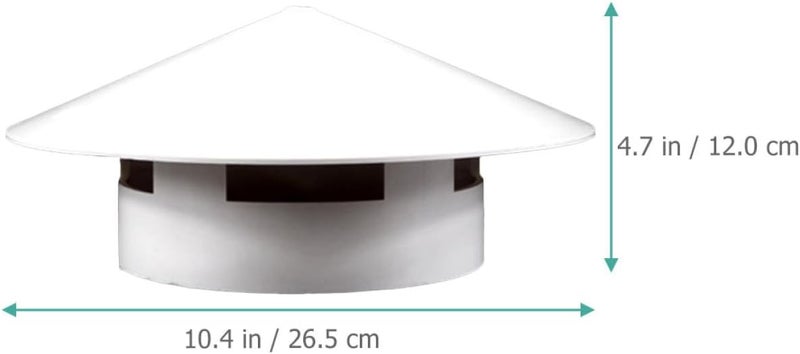 LALAFINA Roof Vent Cap and Chimney Rainproof Cover PVC Ventilation Mushroom Rain Cap for Outdoor Drainage Pipes and Roof Ventilation Systems - Image 2