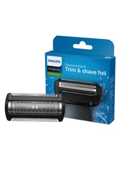 Philips Bodygroom Replacement Foil TT2000/43,Fits Series 3000, 5000 & 7000,Hypoallergenic Foil, Waterproof,Replace Every 12 Months for Best Results Black/Silver  - Image 1