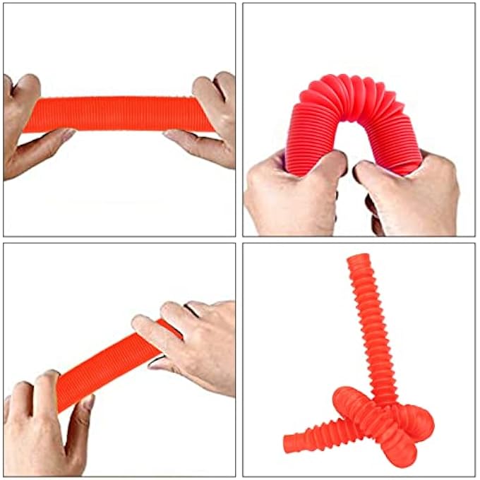 NOENNULL 30 Pop Tubes Fidget Tubes for Kids and Adults, Sensory Toys Set Relieve Stress and Anxiety Learning Educational Toys for Kids - Image 4