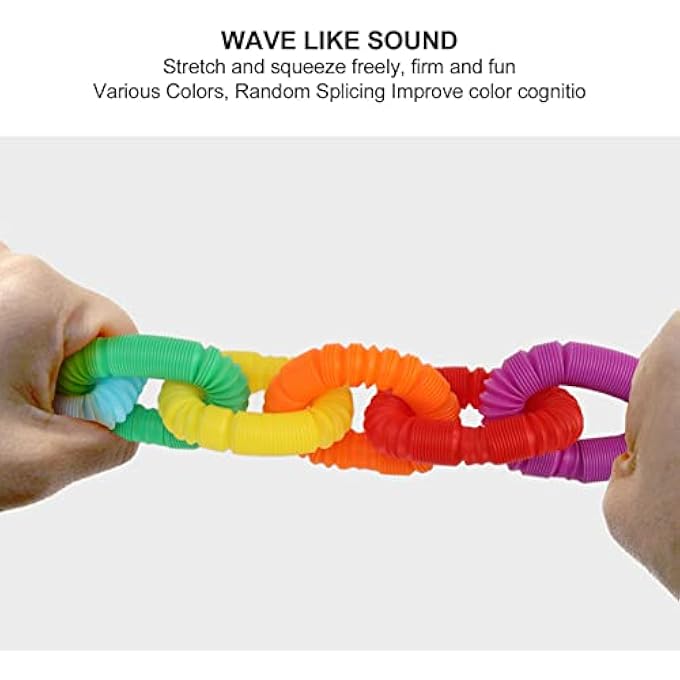 NOENNULL 30 Pop Tubes Fidget Tubes for Kids and Adults, Sensory Toys Set Relieve Stress and Anxiety Learning Educational Toys for Kids - Image 3