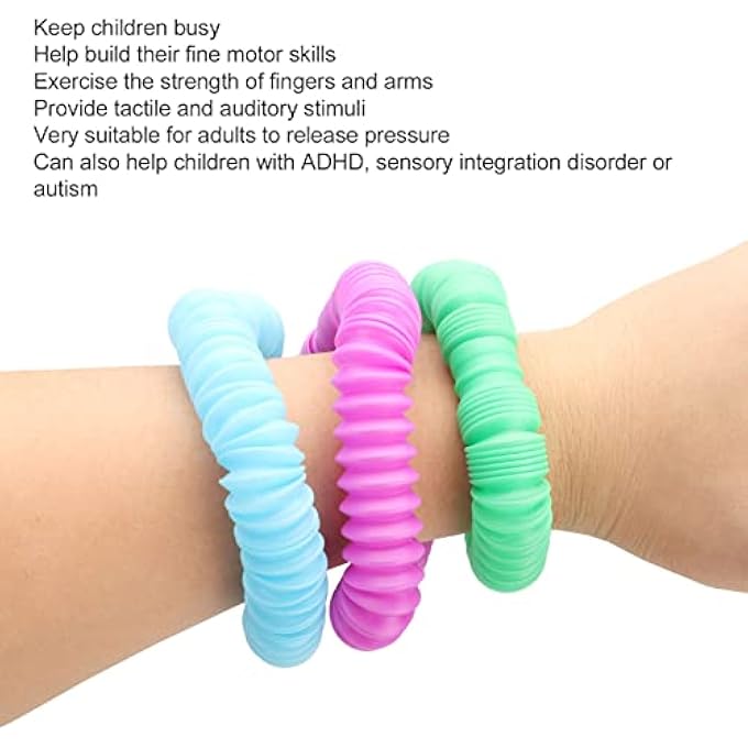 NOENNULL 30 Pop Tubes Fidget Tubes for Kids and Adults, Sensory Toys Set Relieve Stress and Anxiety Learning Educational Toys for Kids - Image 5