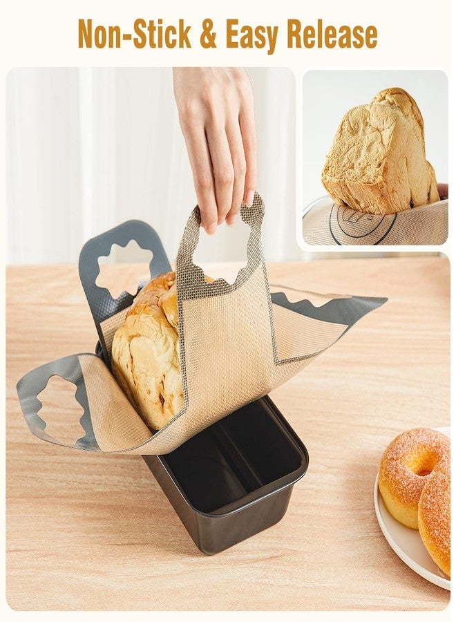 UTOYA 2 Pcs Reusable Silicone Bread Loaf Pan Liner, Food Grade BPA Free Bread Baking Mat, Non-Stick and Heat Resistant Dough Transfer Tool, Sourdough Sling with 4 Handles, Fits 9x5" or 1.5Lb Loaf Pans - Image 5
