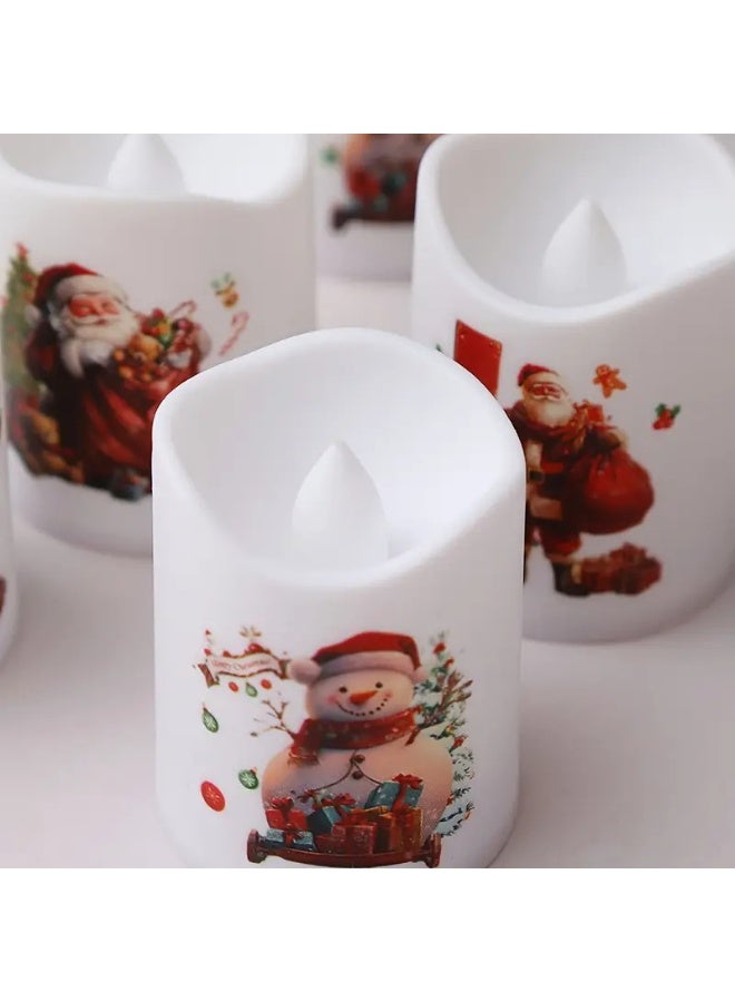 Home Care 6-pack من الشموع LED بدون لهب لعيد الميلاد - أضواء فوطية بلاستيكية تعمل بالبطارية قابلة لإعادة الاستخدام | ديكور منزلي آمن، أجواء رومانسية ولوازم حفلات العطلات - Image 1