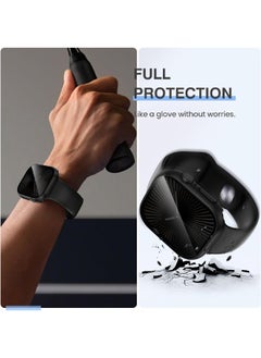 ماركة غير محددة جراب صلب متوافق مع Apple Watch Series 10 مقاس 46 مم مع واقي شاشة من الزجاج المقوى للخصوصية، جراب صلب مقاوم للماء بتصميم فريد من نوعه، ملحقات تغطية كاملة لـ iWatch 10 مقاس 46 مم، أسود  - Image 4