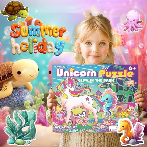 Wings Giant Glow in The Dark 100 Piece Unicorn Puzzle with Paint for Kids Jigsaw Puzzle Toys for GirlsBoys Unicorn Birthday Gift for Girls Toodler Age 5 6 7 8 - Image 5