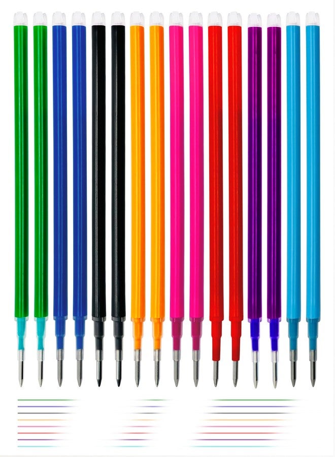 Jauisus 16 Pcs Erasable Gel Pen Refills, 0.7 mm Replacement Erasable Pen Refills Smooth Writing Retractable Fine Point Pen Refill for Art Drawing Writing, Office Home School Supplies (8 Colors) - Image 1