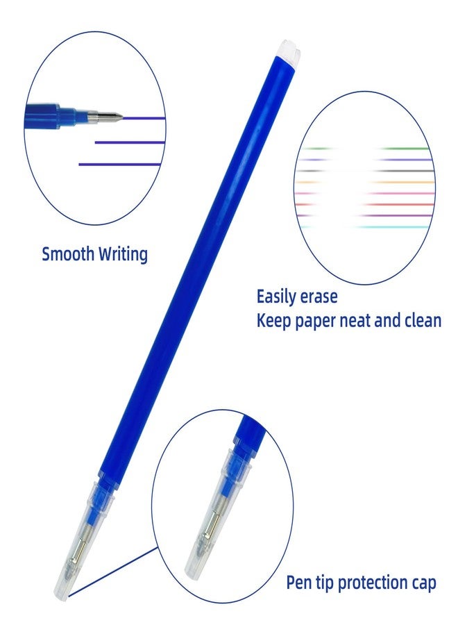 Jauisus 16 Pcs Erasable Gel Pen Refills, 0.7 mm Replacement Erasable Pen Refills Smooth Writing Retractable Fine Point Pen Refill for Art Drawing Writing, Office Home School Supplies (8 Colors) - Image 3