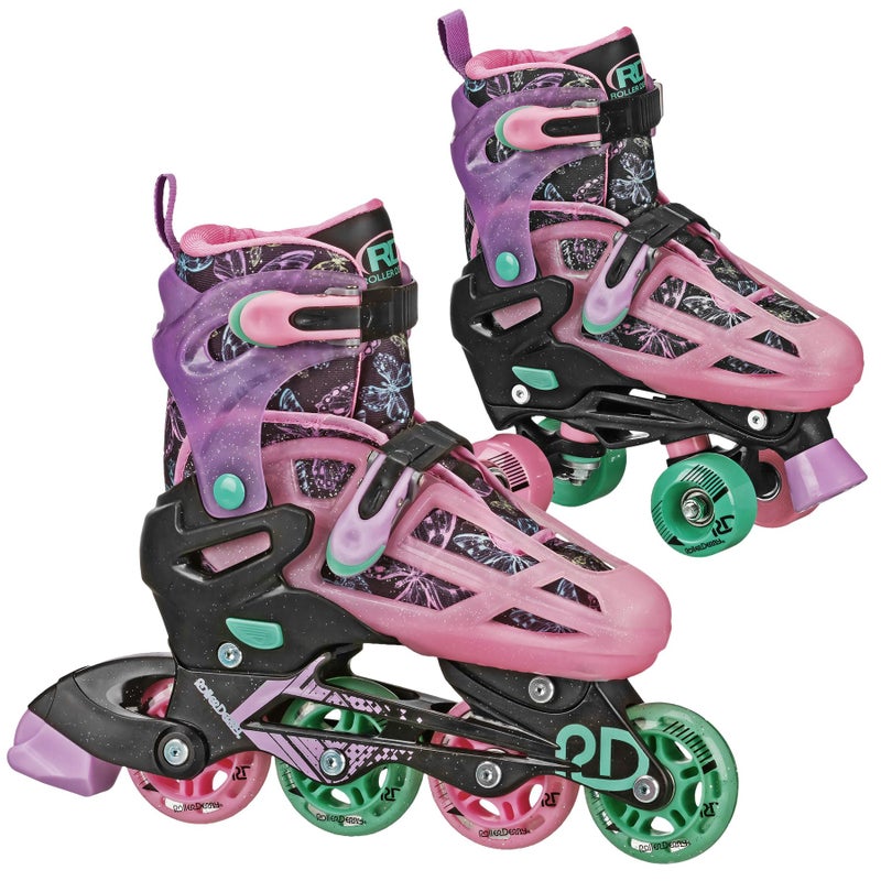 Roller Derby Falcon 2-in-1 Combo Quad and Inline Skates for Kids, Adjustable Sizing - Image 1