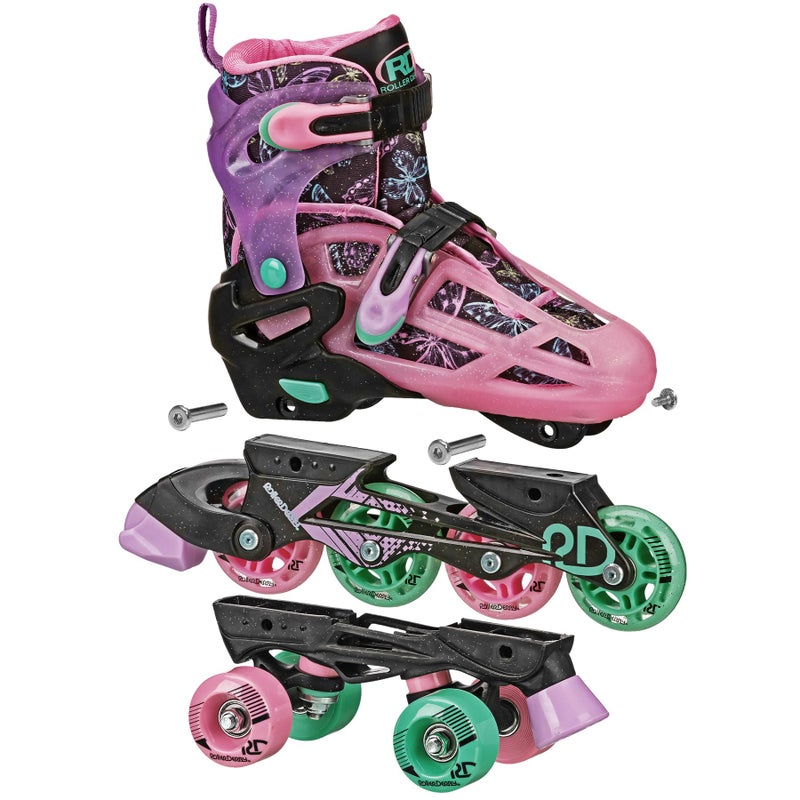 Roller Derby Falcon 2-in-1 Combo Quad and Inline Skates for Kids, Adjustable Sizing - Image 4