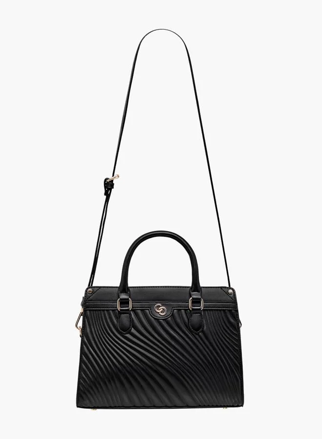 سيليست Women Quilted Tote Bag with Detachable Strap and Zip Closure