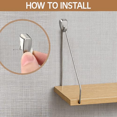 Quzzil 1 Pack Fabric Wall Cubicle Shelf with 40 Lbs Metal Hooks for Wall Decor, 11.8'' Solid Wooden Hanging Organizer Storage Shelf with Hangers Cubicle Accessories for Women Men Desk Office - Image 4