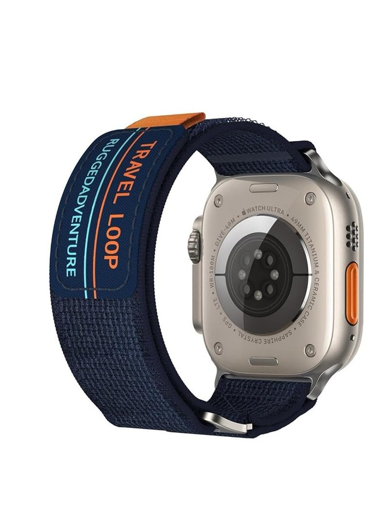 Unipha - Designed Sport Trail Loop Band Compatible With Apple Watch 49mm, 45mm, 44mm, 42mm, Adjustable Strap Compatible With Apple Watch Ultra And Ultra 2, Series 3,4,5,6,7,8  Blue - Image 1