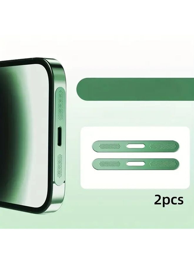 مجموعة سدادات الغبار الخضراء لفتحة السماعة وجهاز الاستقبال وفتحة الشحن وطبقة الحماية للآيفون، 2 قطعة - Image 1