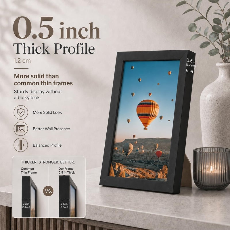 JCJMY 22x30 إطار صور بمقاس 22x24 مع ورقة زخرفية، لعرض الصور بمقاس 18x24 مع أو بدون ورقة زخرفية، إطار كبير للتعليق على الحائط بمقاس 22x24. - Image 3