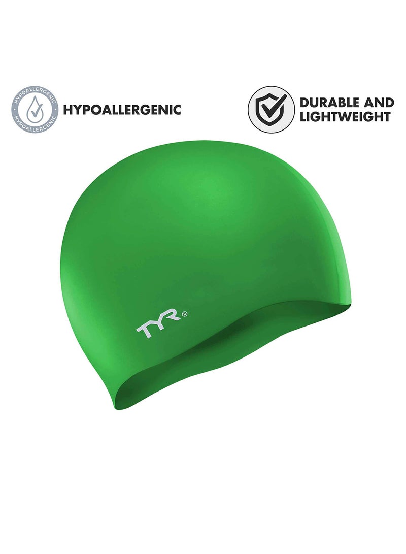 TYR Wrinkle Free Silicone Junior Swim Cap (One Size) - Image 2