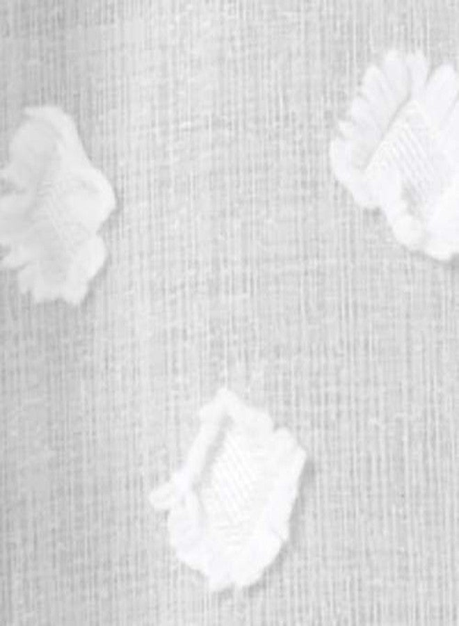 Lush Decor White Textured Dot Grommet Sheer Window Curtain Panel Pair (84" x 38") - Image 3