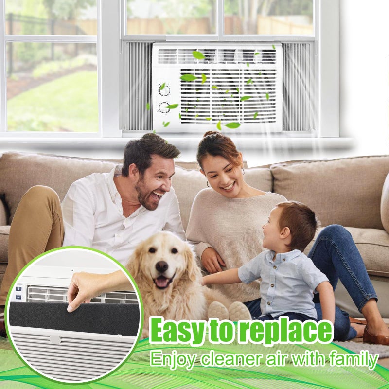 MADHOLLY 15.7" x 59" Extra Large Cuttable Air Conditioner Filters - Cut to Fit Carbon Pad Air Purifier Filters, Washable Reusable Foam Pad Pre Filter Roll for Air Filters AC Window Unit Charcoal Sheet - Image 3