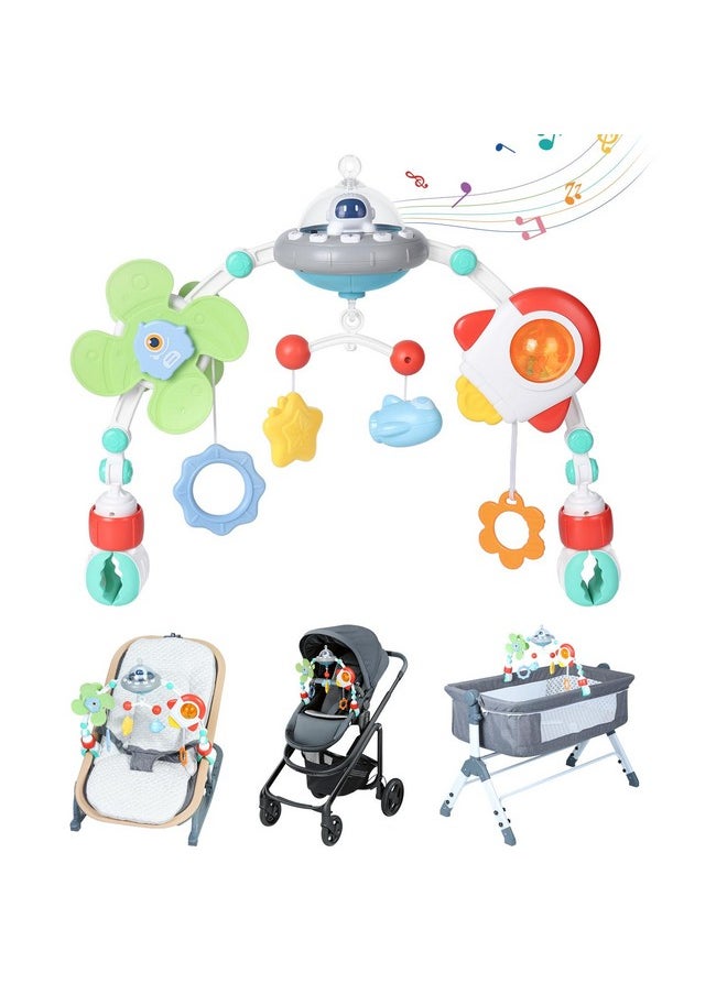 Orzbow - Stroller Arch Toy For Baby, Musical Carseat Toys Hanging With Teething, Baby Mobile For Crib Bassinet Car Seat And Bouncer, Car Seat Activity Toy For Babies 0-12 Months - Image 1