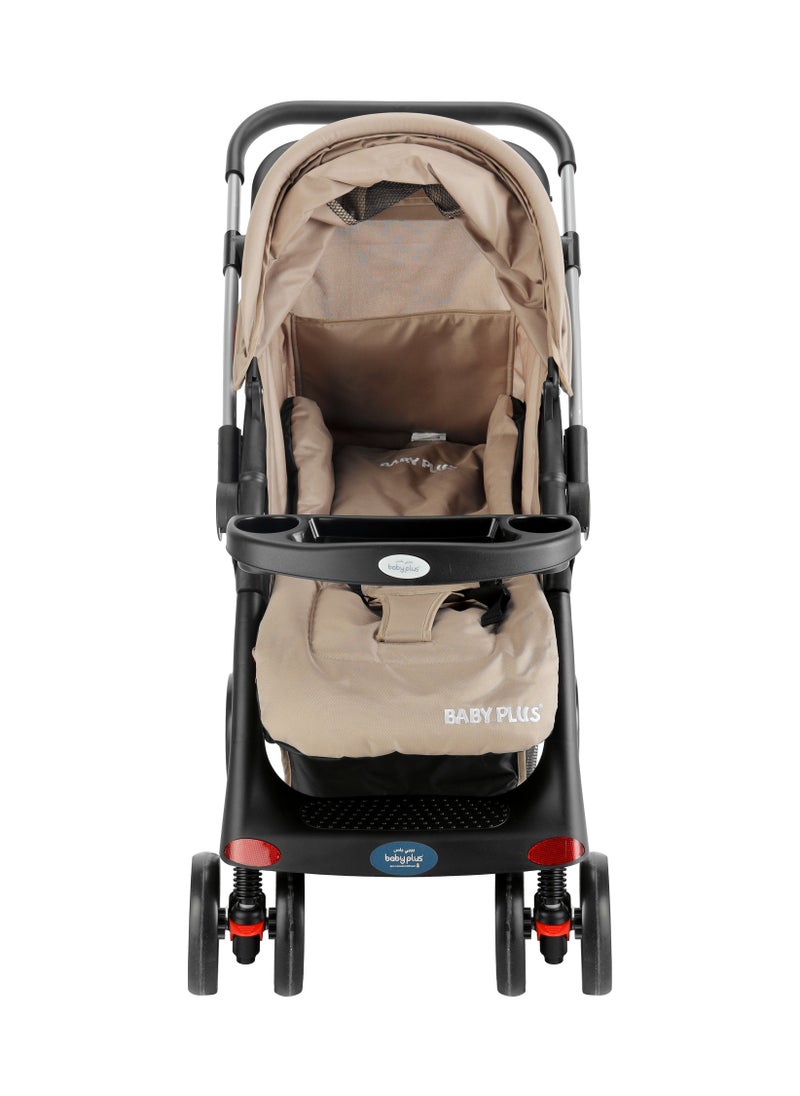 BABY PLUS - Lightweight And Foldable Baby Adjustable Stroller Wheels With Suspension For 6 To 36 Months - Khaki - Image 1