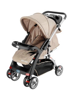 BABY PLUS Lightweight And Foldable Baby Adjustable Stroller Wheels With Suspension For 6 To 36 Months - Khaki  - Image 1