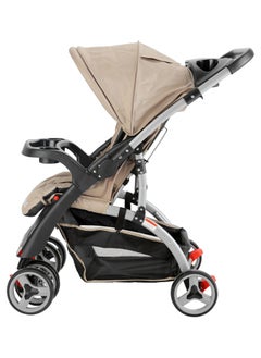 BABY PLUS Lightweight And Foldable Baby Adjustable Stroller Wheels With Suspension For 6 To 36 Months - Khaki  - Image 2