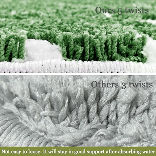 Homantic Dark Green U Shaped Toilet Mat for Bathroom Floor 24x20 Non Slip Washable Water Absorbent Cute Bathroom Decor Leaf Contour Bath Mat - Image 3