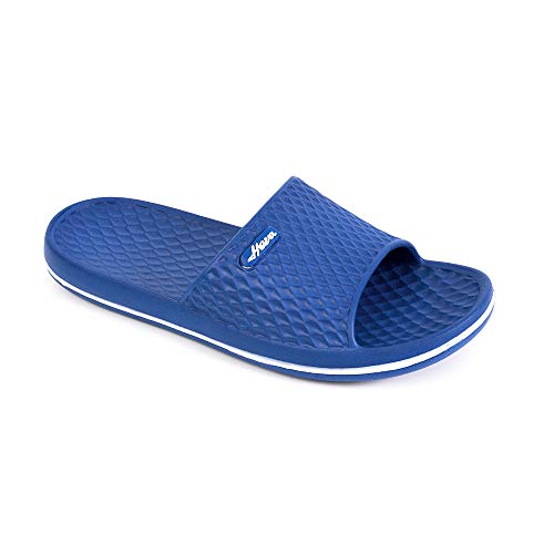 FUNKYMONKEY Mens Bathroom Shower Slippers Indoor Home Beach Non Slip Sandal (11 M US, Royal Blue/MB) - Image 1
