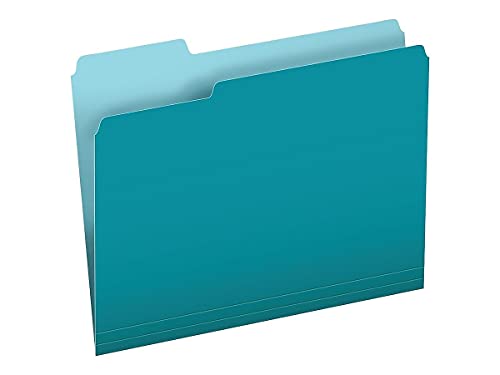 Pendaflex Two-Tone Color File Folders, Letter Size, 1/3 Cut, Teal, 100 Per box (152 1/3 TEA) - Image 2