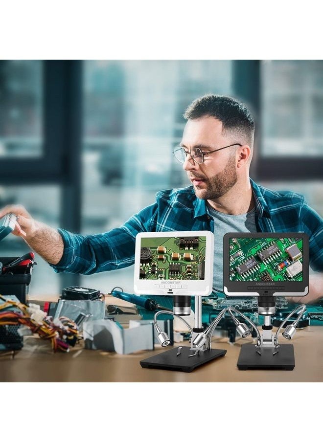Andonstar - Black corlor 7 inch LCD 1080P Circuit Board Digital Microscope AD206 with 200X Magnification Zoom for Phone Repair Soldering - Image 1