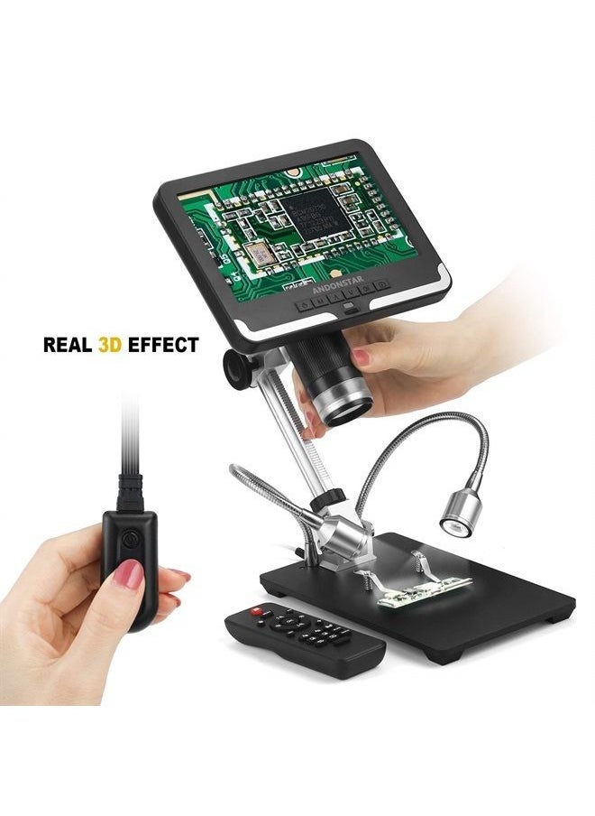 Andonstar - Black corlor 7 inch LCD 1080P Circuit Board Digital Microscope AD206 with 200X Magnification Zoom for Phone Repair Soldering - Image 1
