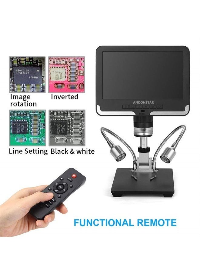 Andonstar - Black corlor 7 inch LCD 1080P Circuit Board Digital Microscope AD206 with 200X Magnification Zoom for Phone Repair Soldering - Image 1