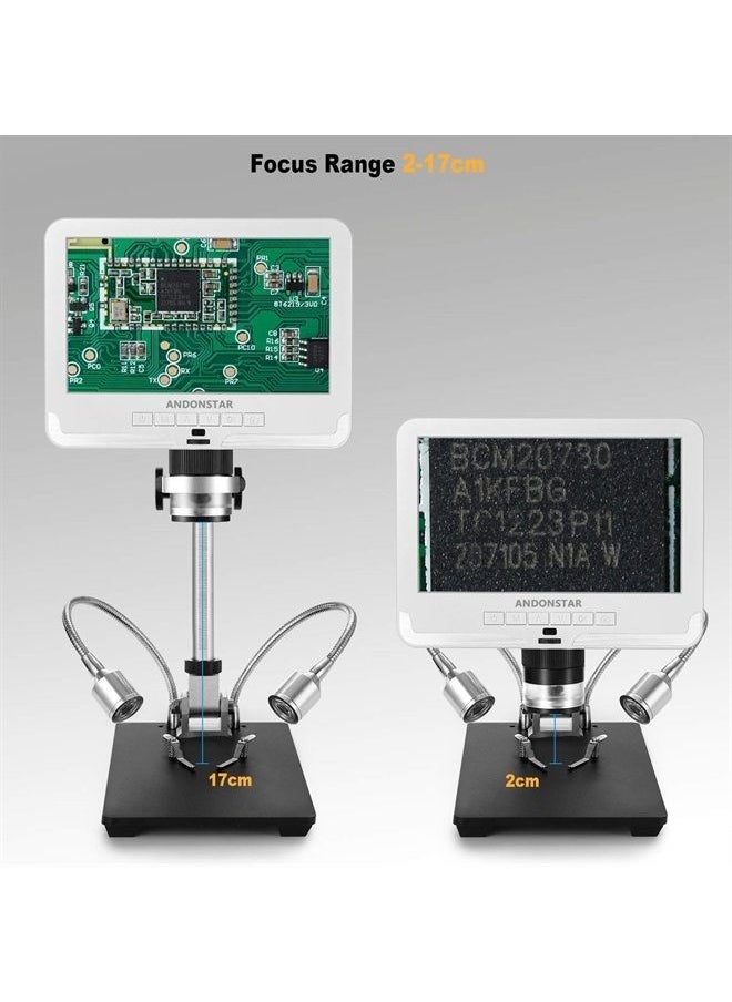 Andonstar - Black corlor 7 inch LCD 1080P Circuit Board Digital Microscope AD206 with 200X Magnification Zoom for Phone Repair Soldering - Image 1
