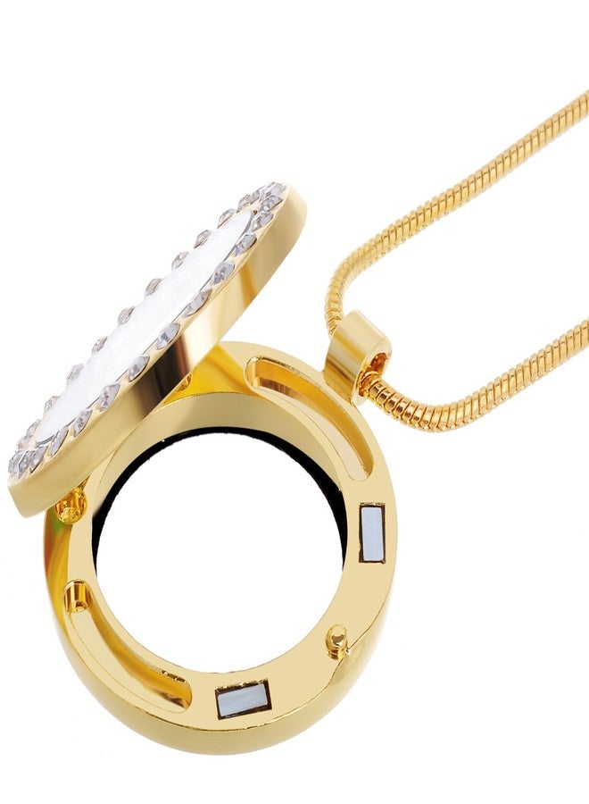 روبيكا قلادة روبيكا ليفينج ميموري ذات سلسلة ثعبان دائرية مزينة بكريستال عائم، لون ذهبي، قطعة واحدة - Image 3