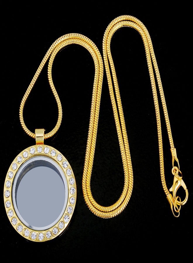 روبيكا قلادة روبيكا ليفينج ميموري ذات سلسلة ثعبان دائرية مزينة بكريستال عائم، لون ذهبي، قطعة واحدة - Image 4