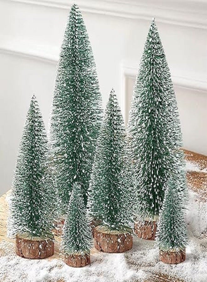 6 قطع من أشجار عيد الميلاد، شجرة عيد الميلاد الصغيرة، زينة شجرة عيد الميلاد على الطاولة، شجرة عيد الميلاد الاصطناعية مع 4 أحجام، أشجار عيد الميلاد زينة طاولة عيد الميلاد، 10 سم/15 سم/20 سم/25 سم - Image 1