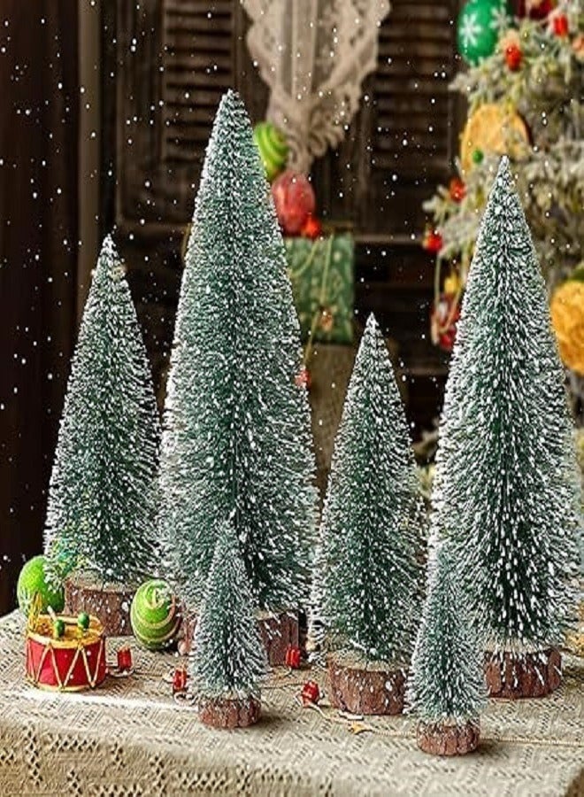 6 قطع من أشجار عيد الميلاد، شجرة عيد الميلاد الصغيرة، زينة شجرة عيد الميلاد على الطاولة، شجرة عيد الميلاد الاصطناعية مع 4 أحجام، أشجار عيد الميلاد زينة طاولة عيد الميلاد، 10 سم/15 سم/20 سم/25 سم - Image 2
