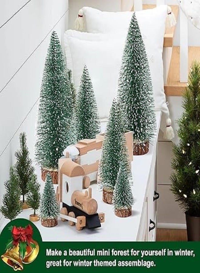 6 قطع من أشجار عيد الميلاد، شجرة عيد الميلاد الصغيرة، زينة شجرة عيد الميلاد على الطاولة، شجرة عيد الميلاد الاصطناعية مع 4 أحجام، أشجار عيد الميلاد زينة طاولة عيد الميلاد، 10 سم/15 سم/20 سم/25 سم - Image 3