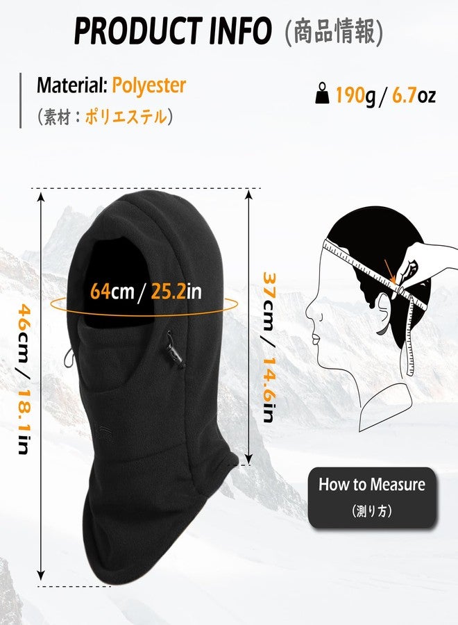 تراي وندر قبعة بالاكلافا من الصوف الحراري من TRIWONDER، قناع وجه كامل للوجه، غطاء رأس، قناع تزلج شتوي (أسود - سميك) - Image 2