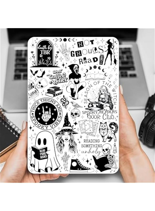 Arabest Clear Back Cover Insert for Kindle Paperwhite | E Reader Bookish Card Insert |  Cardstock Insert for 11th generation 6.8 | Booktok Stickers Case Insert | Spooky Book Gifts (White Witchy) - Image 4
