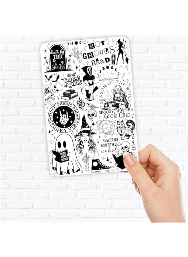 Arabest Clear Back Cover Insert for Kindle Paperwhite | E Reader Bookish Card Insert |  Cardstock Insert for 11th generation 6.8 | Booktok Stickers Case Insert | Spooky Book Gifts (White Witchy) - Image 5