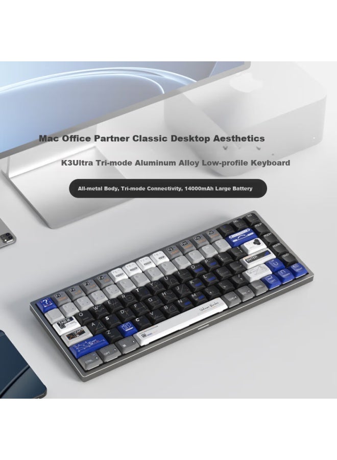 JD.com Jd Jingzao K3 Ultra Tri-mode Wireless Low-profile Mechanical Keyboard Office Gasket Structure Pbt Keycaps Ultra-thin Portable Bluetooth Tablet Keyboard Full Aluminum Alloy Body - Image 1