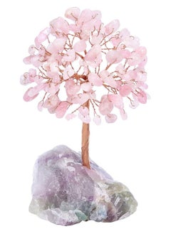 Generic Natural 7 Chakra Crystal Tree - Raw Fluorite Base Gem Bonsai  Tree for Home & Office Decor, Wealth & Luck Gift, 4.7"-5.1" (C)  - Image 1