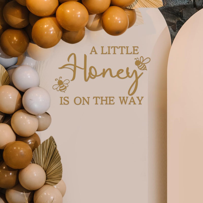 Ramciyo A Little Honey is on the Way Baby Shower Party Decal Sign, Honey Bee Themed Gender Reveal Girl or Boy Baby Shower Decal, Welcome Baby Party Balloon Arch Decal, 1.8" x 25.5" - Image 2