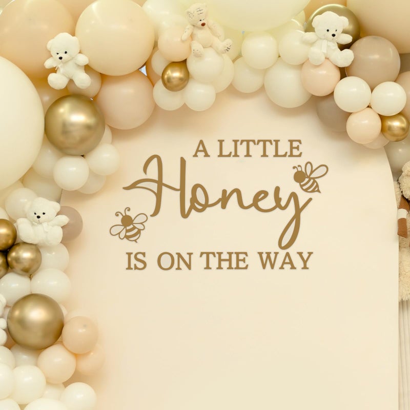 Ramciyo A Little Honey is on the Way Baby Shower Party Decal Sign, Honey Bee Themed Gender Reveal Girl or Boy Baby Shower Decal, Welcome Baby Party Balloon Arch Decal, 1.8" x 25.5" - Image 5