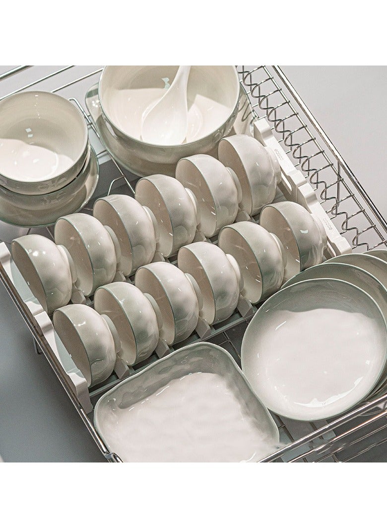 VINNYSEN مجموعة أدوات مائدة من 32 قطعة من أوعية السيراميك والأطباق وعيدان تناول الطعام ومجموعة أدوات مائدة للمطبخ المنزلي هدية أنيقة بمناسبة الانتقال إلى منزل جديد - Image 4